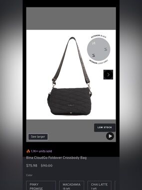 lug Quilted Black Crossbody Bag with Adjustable Strap